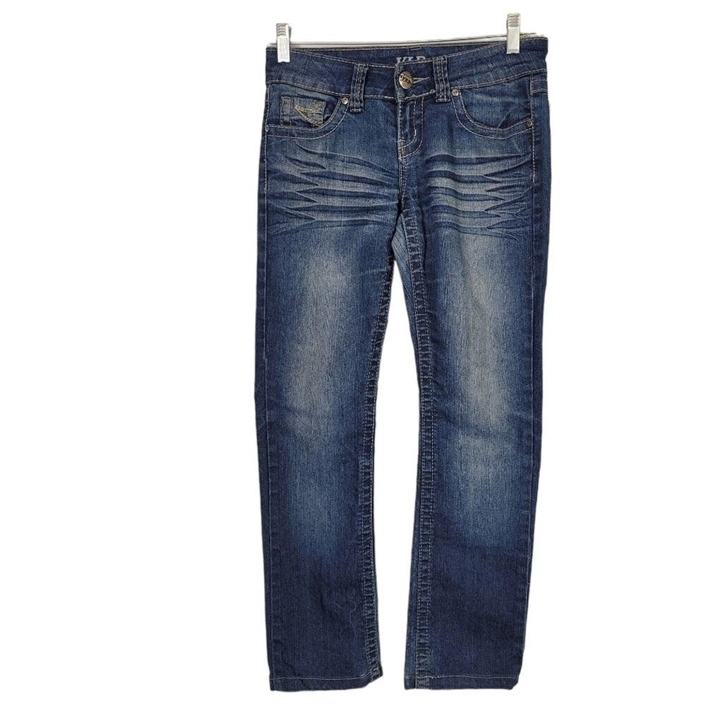 VIP Denim SZ 5/6 Regular Denim Jeans Straight Leg Ankle Stretch Low Rise